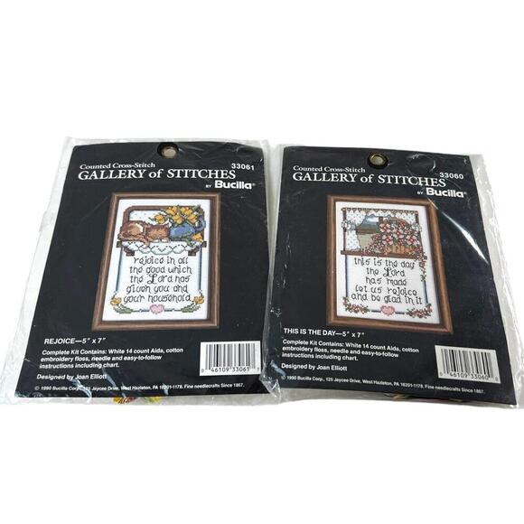 Bucilla Gallery of Stitches Counted Cross-Stitch Kits (Set of 2) - Picture 1 of 4